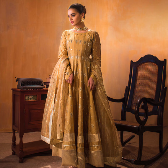 golden mastani dress Pink and Yellow Floral Print Tiered Dress — Cotton Girls Dress main image 1